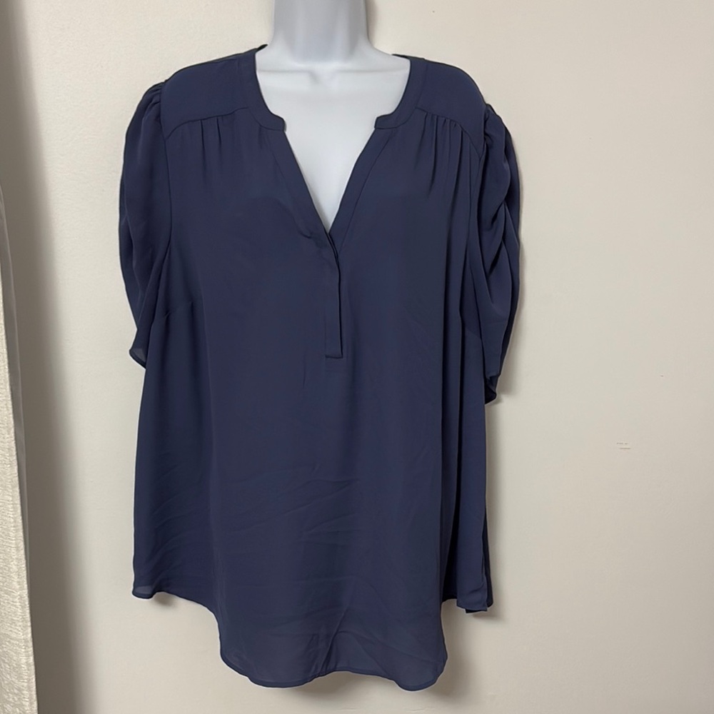 Torrid Harper Navy Short Sleeve